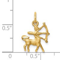 14K Yellow Gold Satin Diamond-cut Sagittarius Zodiac Charm view 3