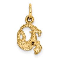 14K Satin Diamond-cut Capricorn Zodiac Charm view 4