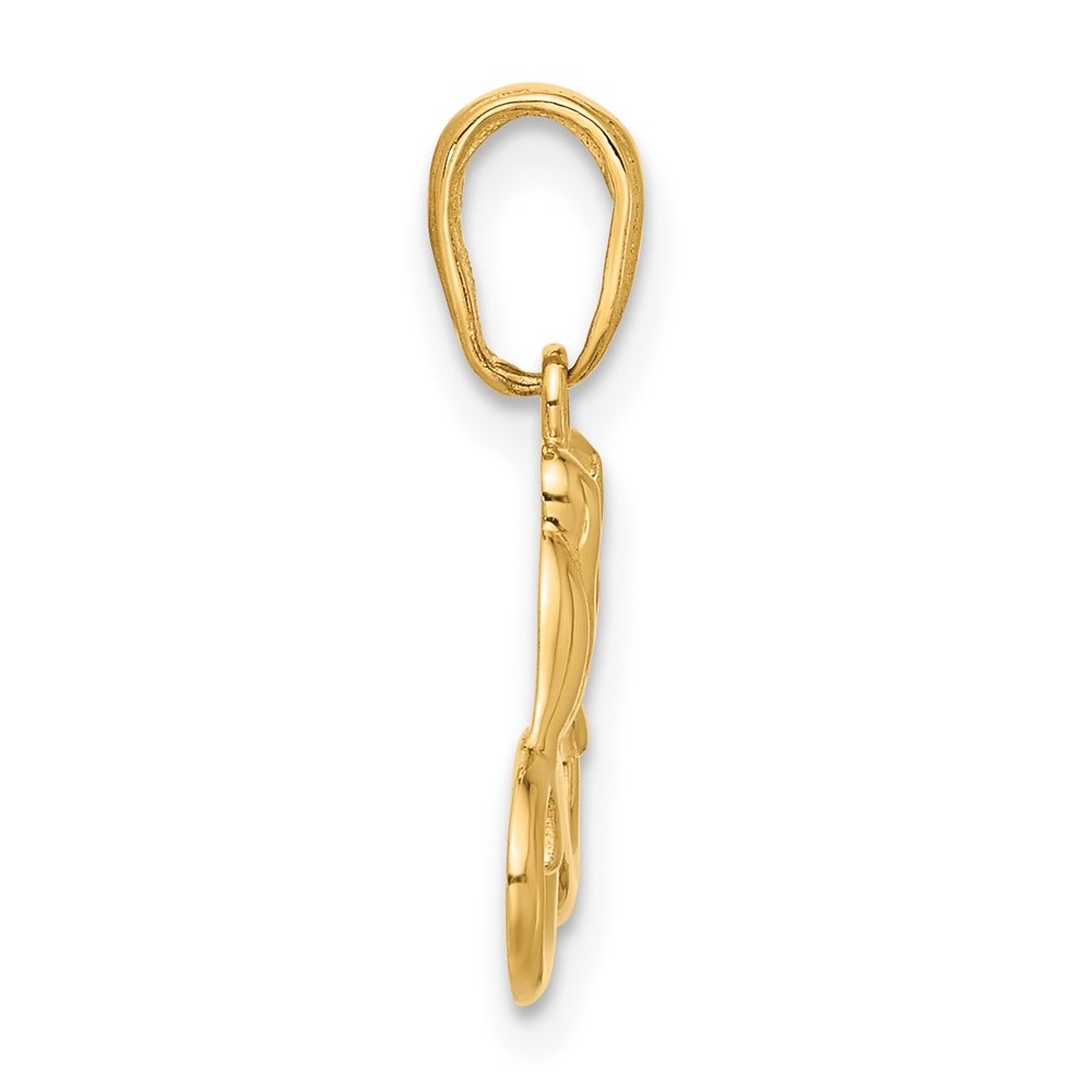 14K and White Rhodium D/C Infinity Love Birds Pendant (C4851)