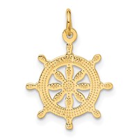 14K Yellow Gold Ships Wheel Charm view 3