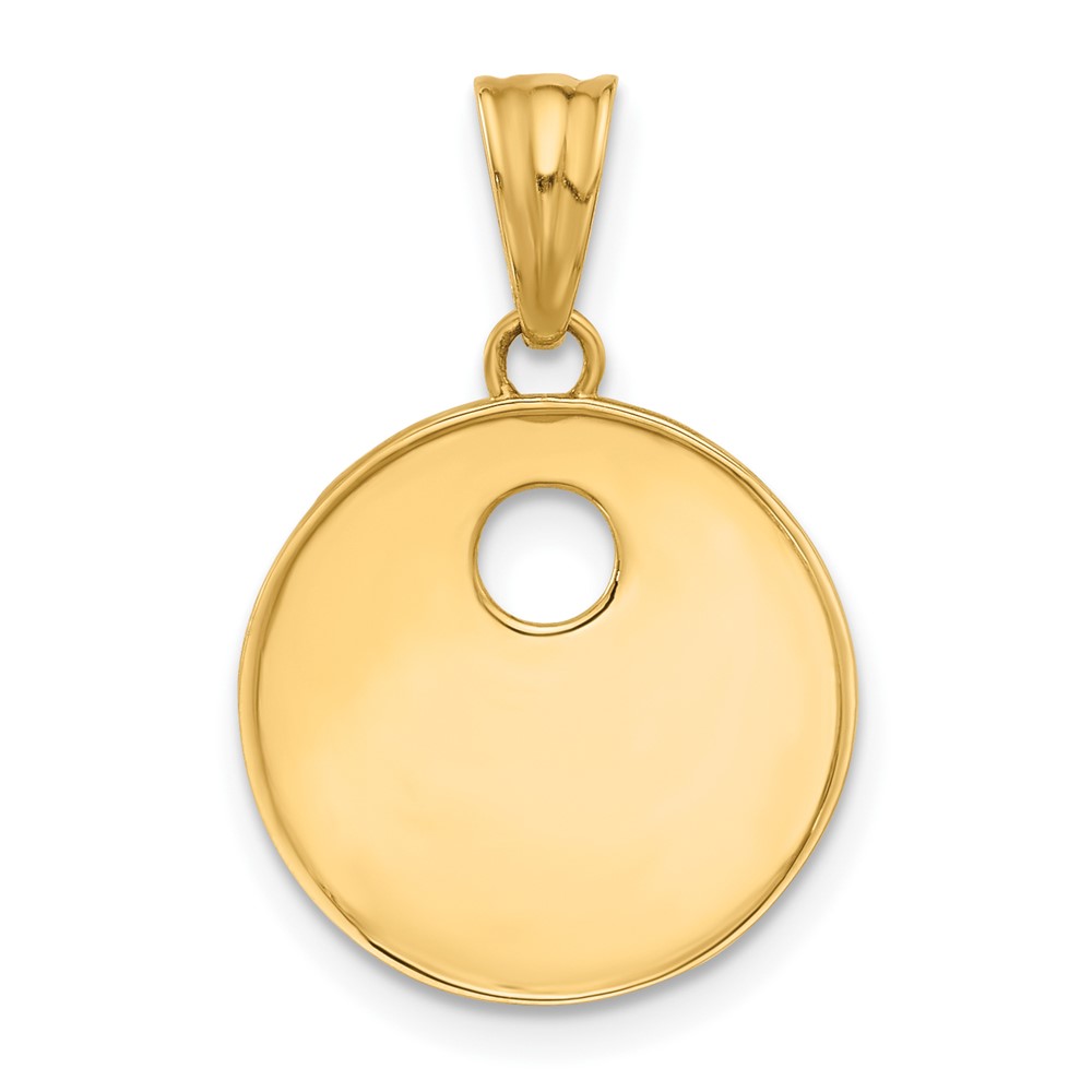 14K Polished Enameled Sun and Stars Pendant (C4888)