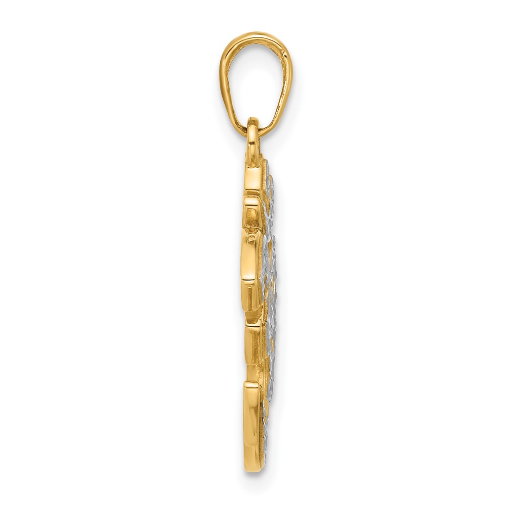 14K and White Rhodium D/C Om Pendant (C4893)