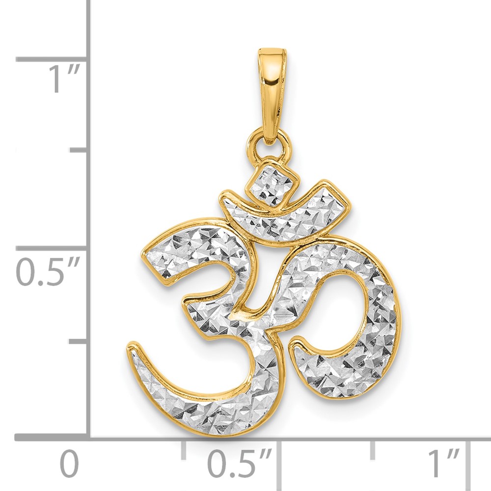 14K and White Rhodium D/C Om Pendant (C4893)