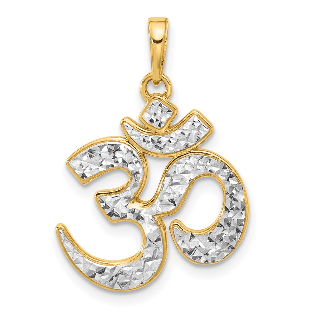 14K and White Rhodium D/C Om Pendant (C4893)