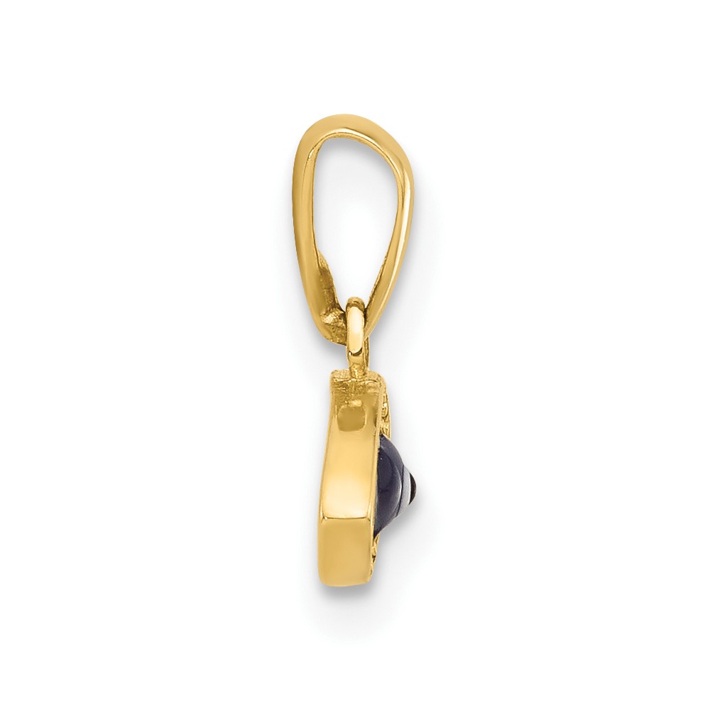 14K Polished CZ and Enamel Evil Eye Pendant (C4894)