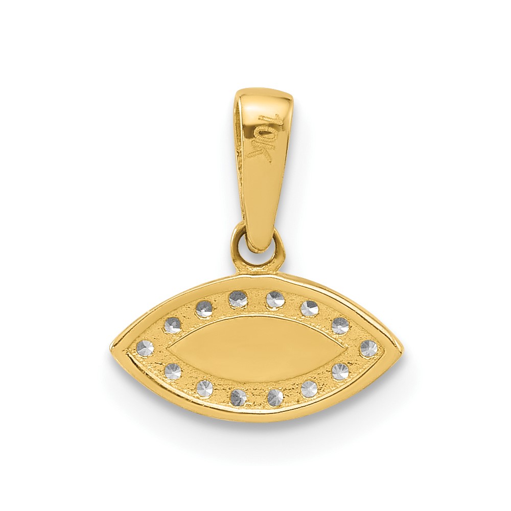 14K Polished CZ and Enamel Evil Eye Pendant (C4894)