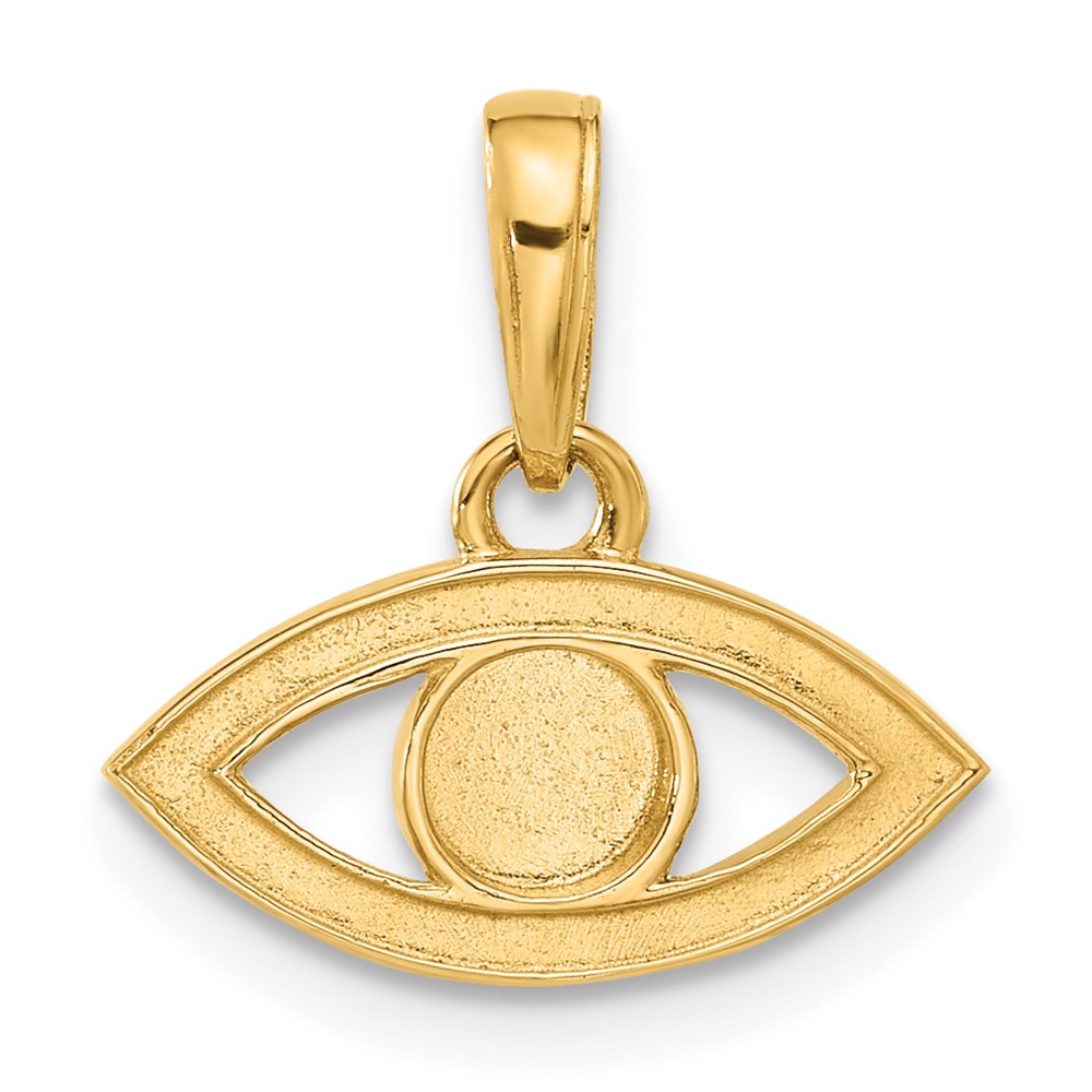 14K and White Rhodium D/C Evil Eye Pendant (C4895)