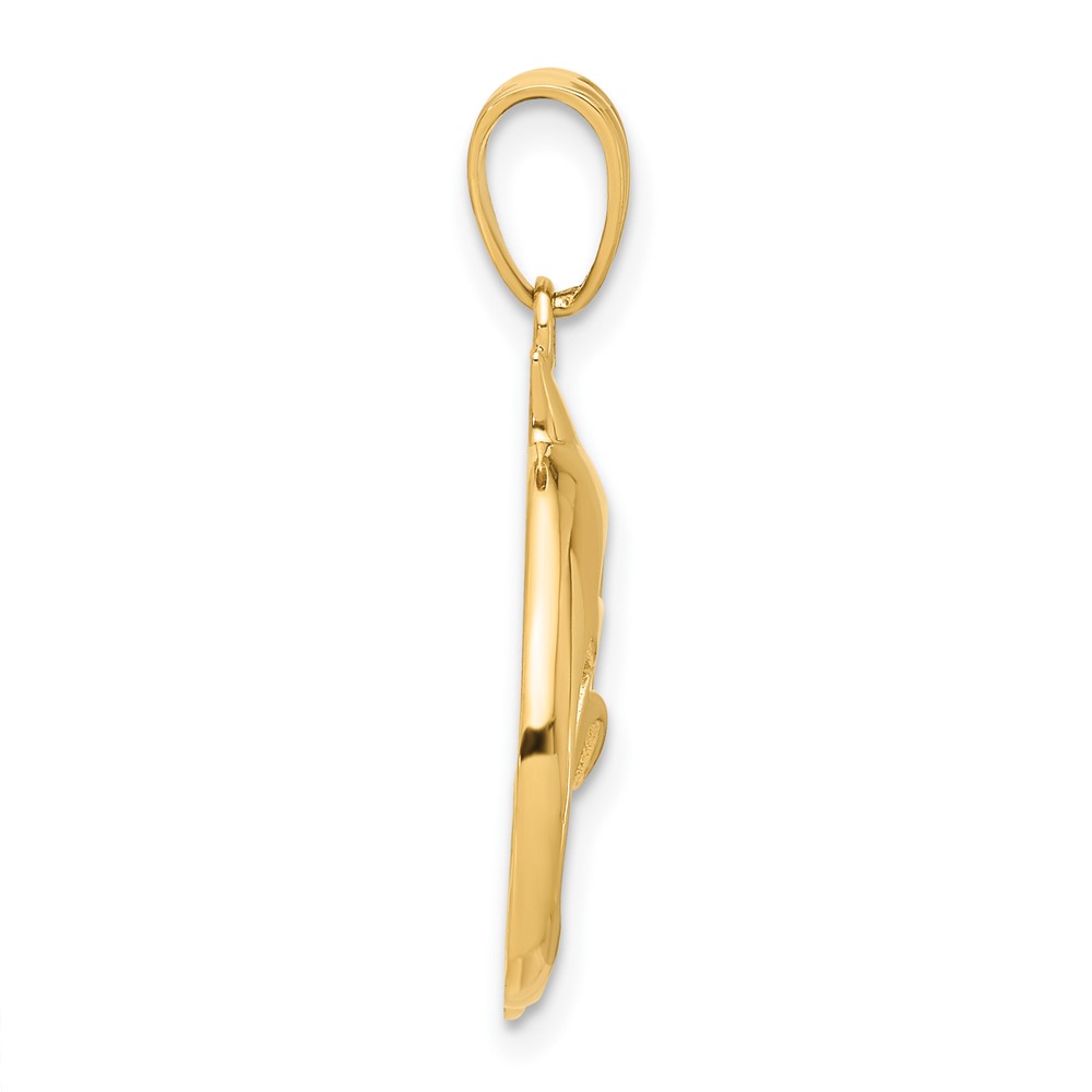 14K Polished Cut Out Dolphin Pendant (C4910)