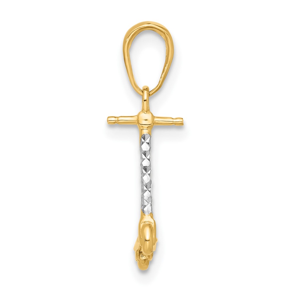 14K and White Rhodium D/C 3D Scooter Pendant (C4925)