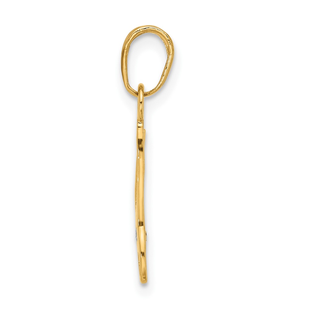14k and White Rhodium D/C 3D Pliers Pendant (C4927)