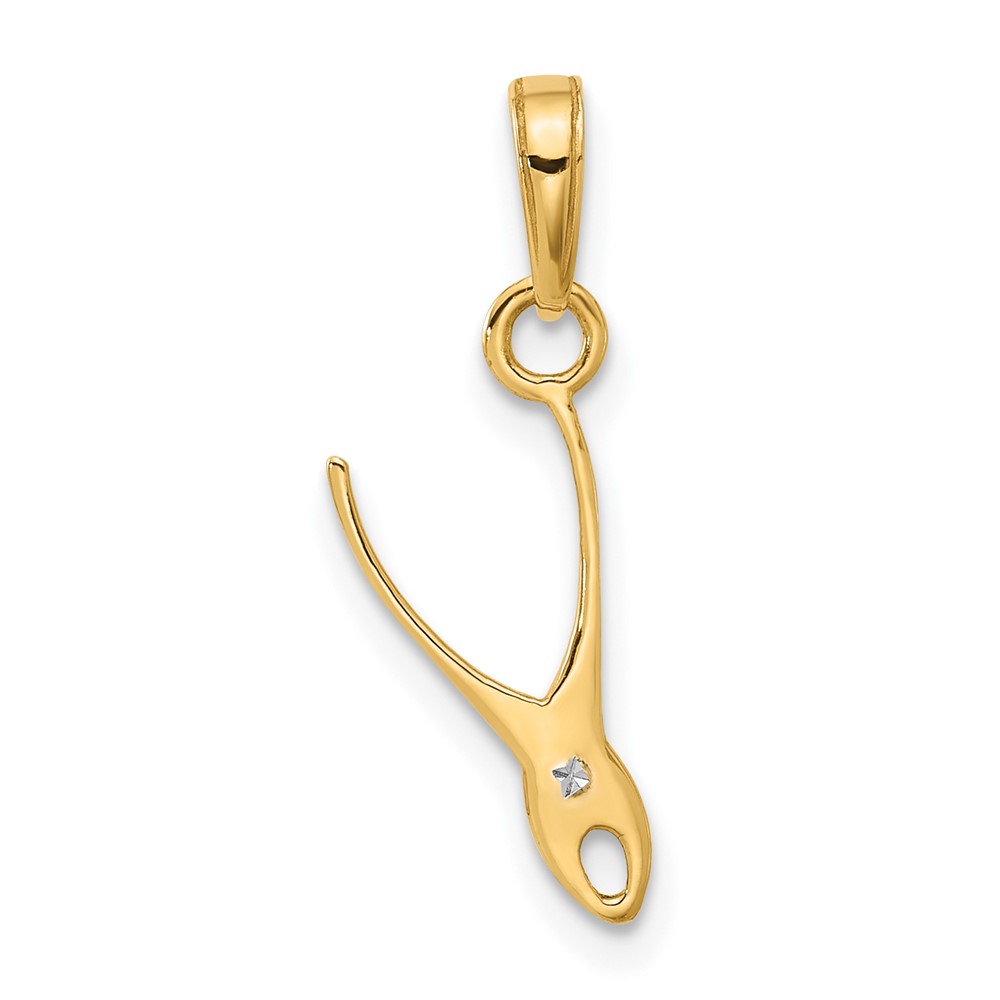 14k and White Rhodium D/C 3D Pliers Pendant (C4927)
