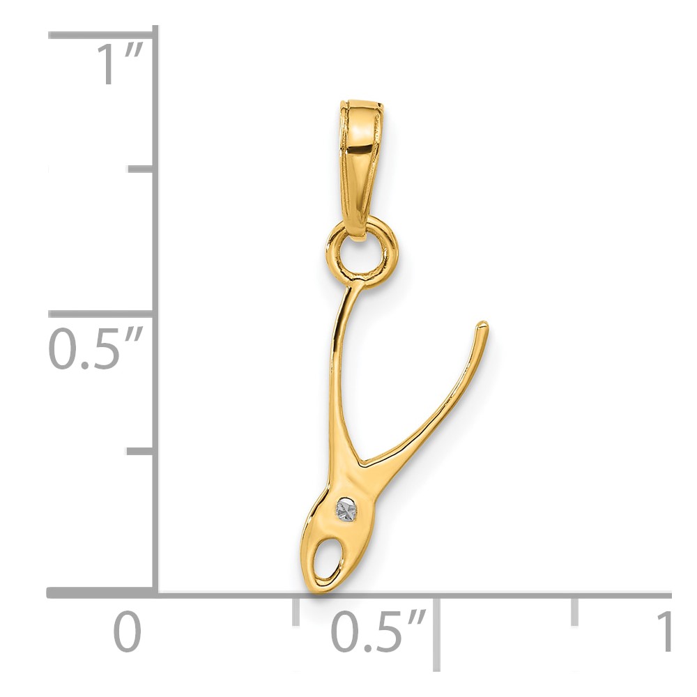 14k and White Rhodium D/C 3D Pliers Pendant (C4927)
