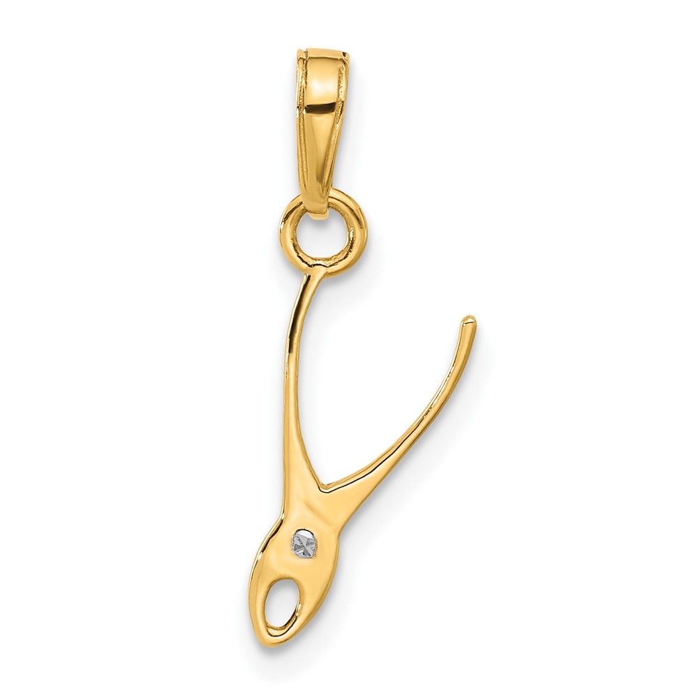 14k and White Rhodium D/C 3D Pliers Pendant (C4927)