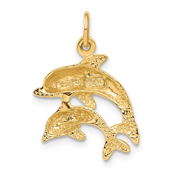 Gold Polished Dolphin Pendants