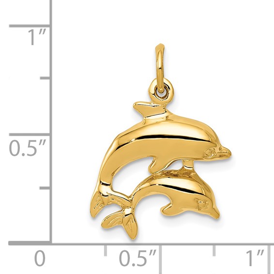 Gold Polished Dolphin Pendants