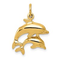 14K Dolphin Pair Charm view 1