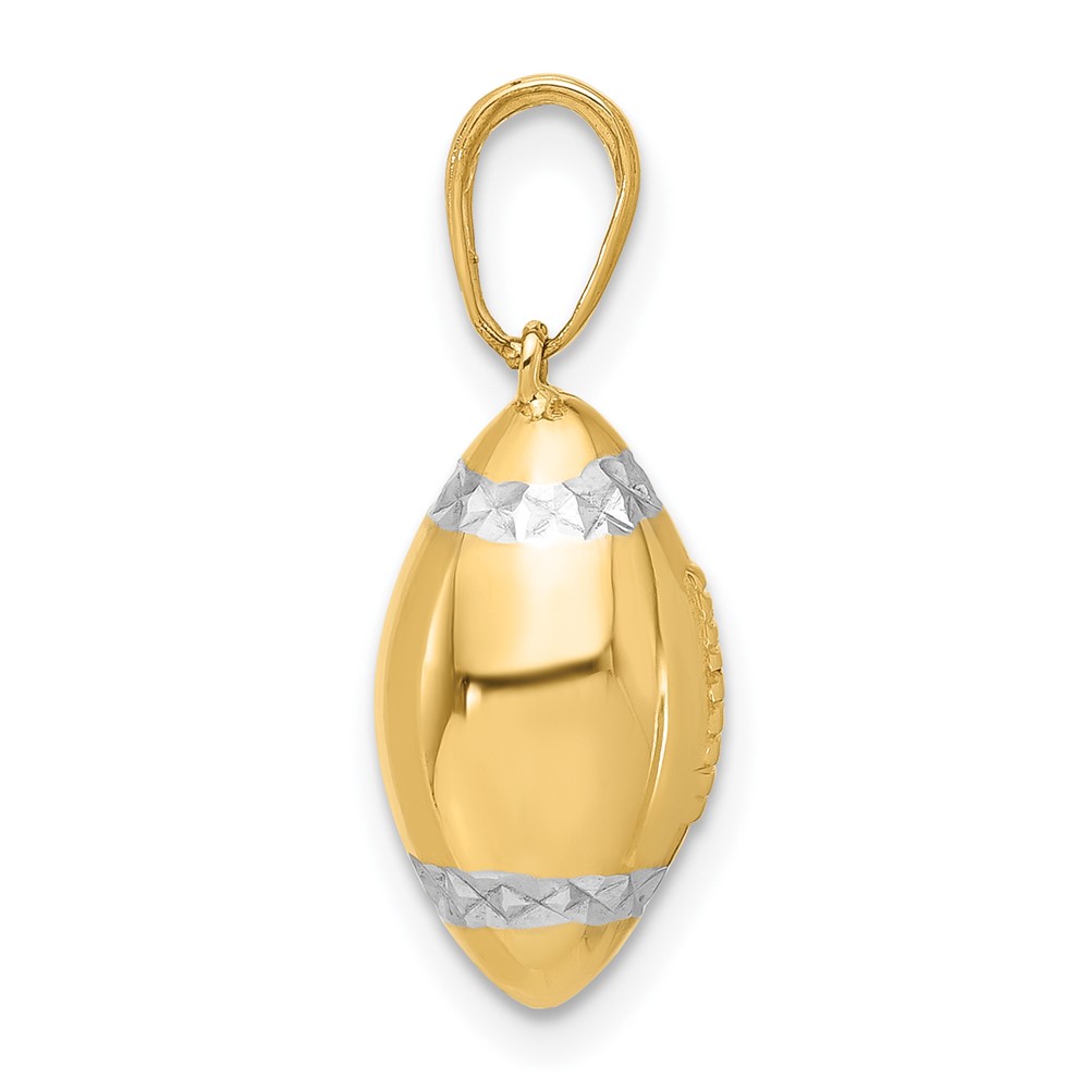 14k and White Rhodium D/C 3D Football Pendant (C4931)