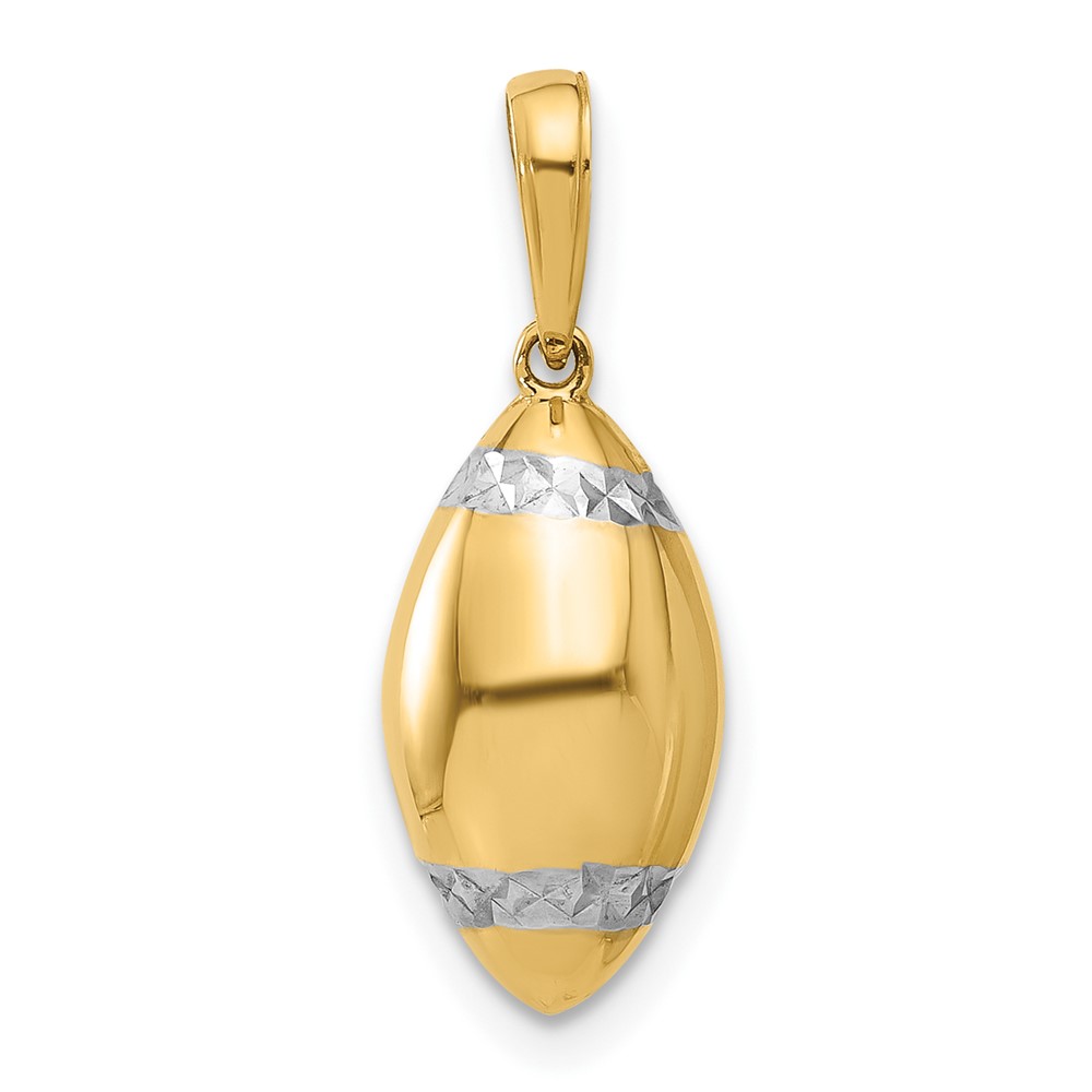 14k and White Rhodium D/C 3D Football Pendant (C4931)