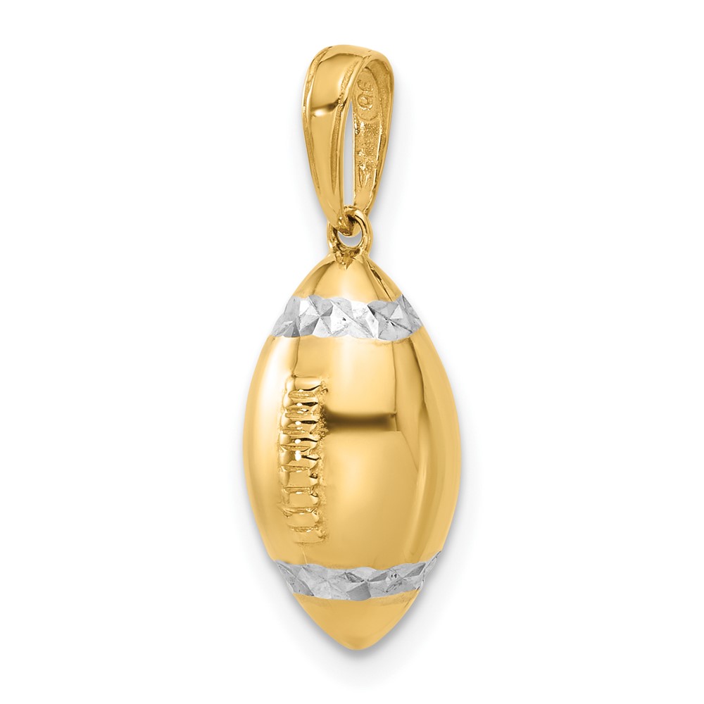 14k and White Rhodium D/C 3D Football Pendant (C4931)