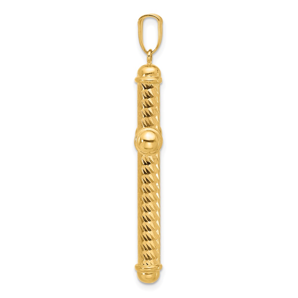 14K Polished and Diamond-cut Cross Pendant (C4936)