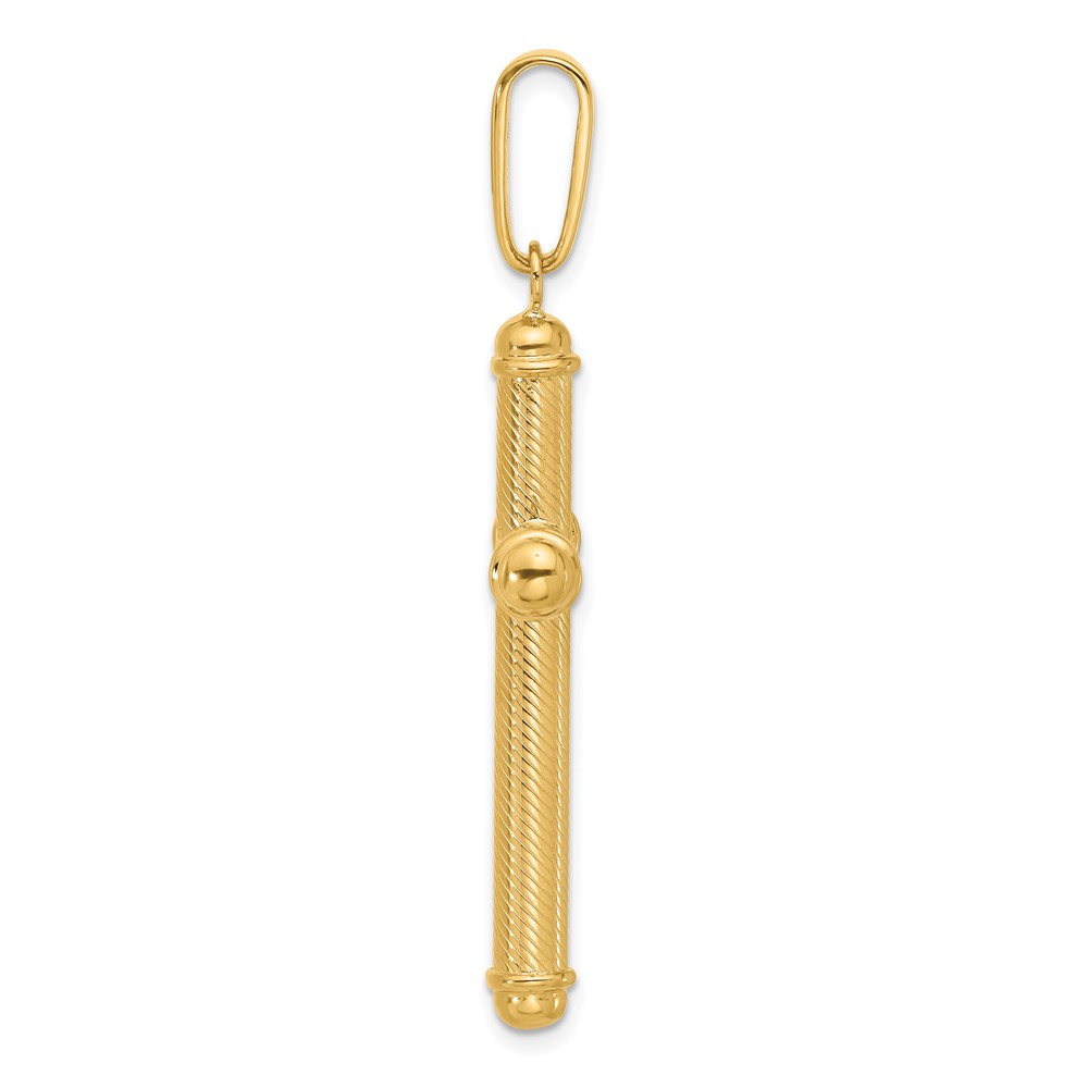14K Polished and Textured Cross Pendant (C4937)