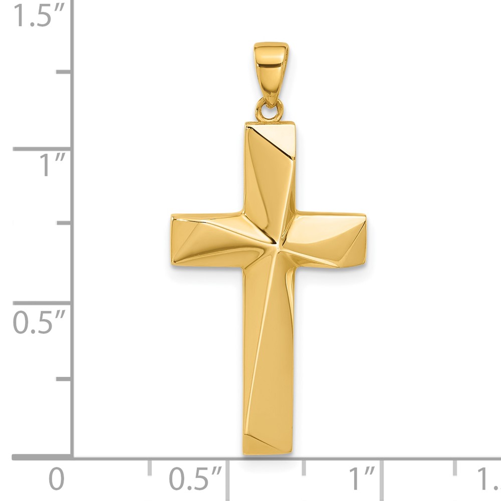 14K Polished Cross Pendant (C4943)