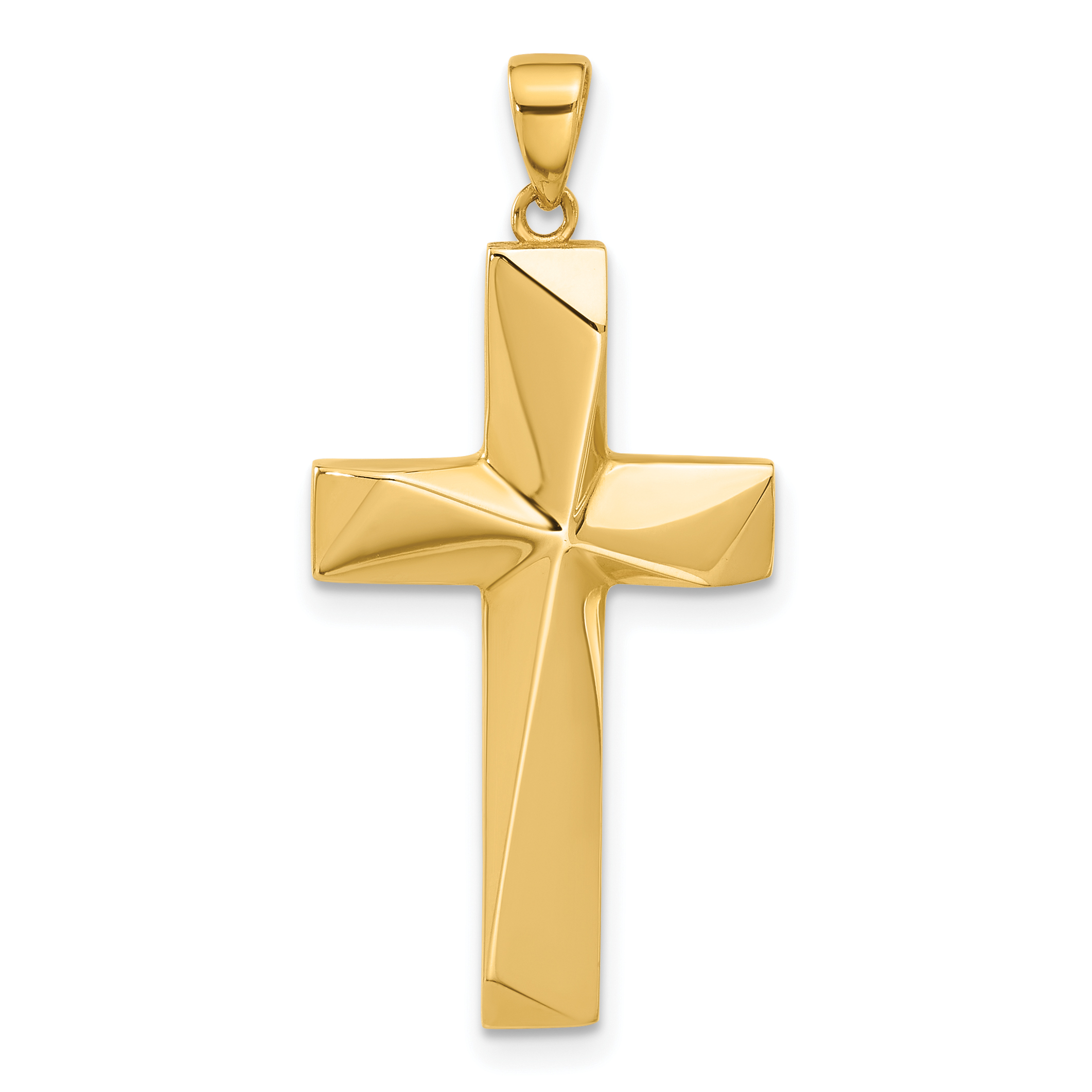 14K Polished Cross Pendant (C4943)