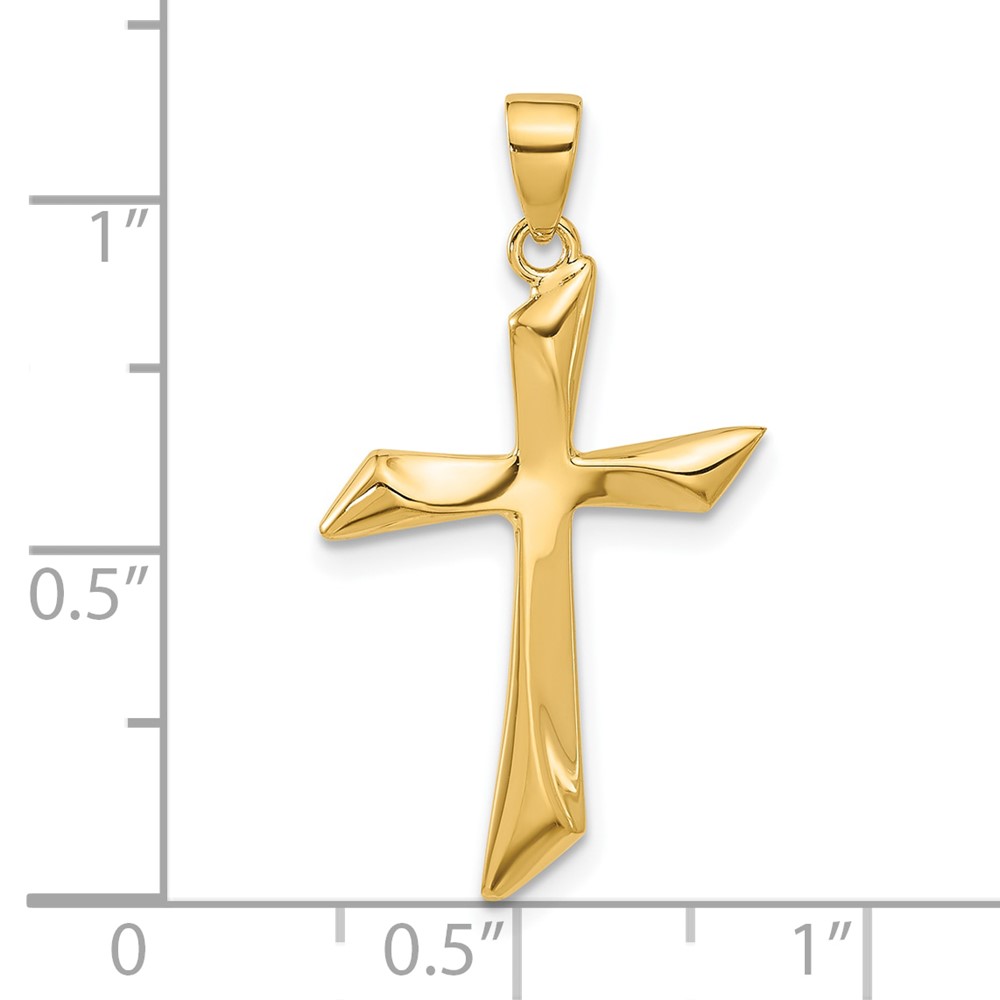 14K Polished Cross Pendant (C4946)