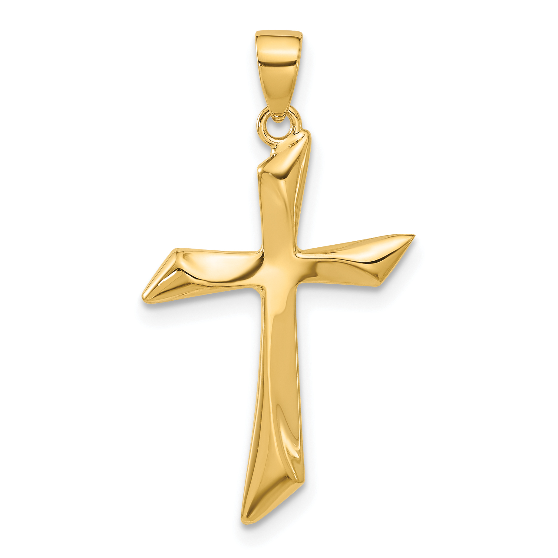 14K Polished Cross Pendant (C4946)