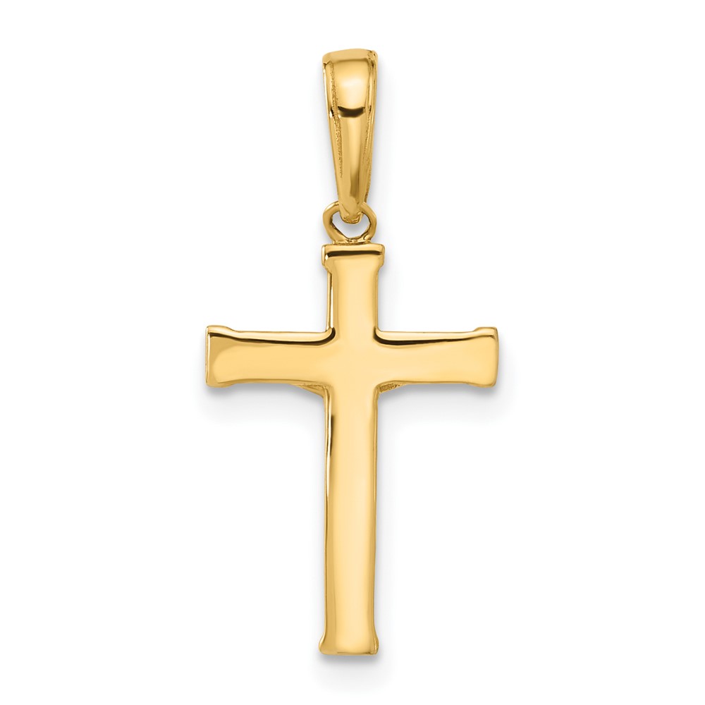 14k and White Rhodium D/C Crucifix Cross Pendant (C4956)
