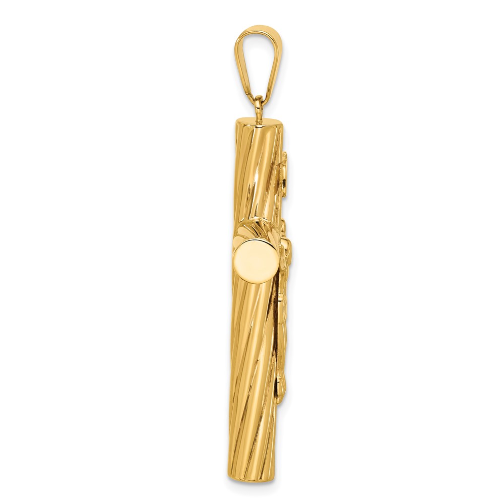 14K Polished and Textured Crucifix Pendant (C4962)