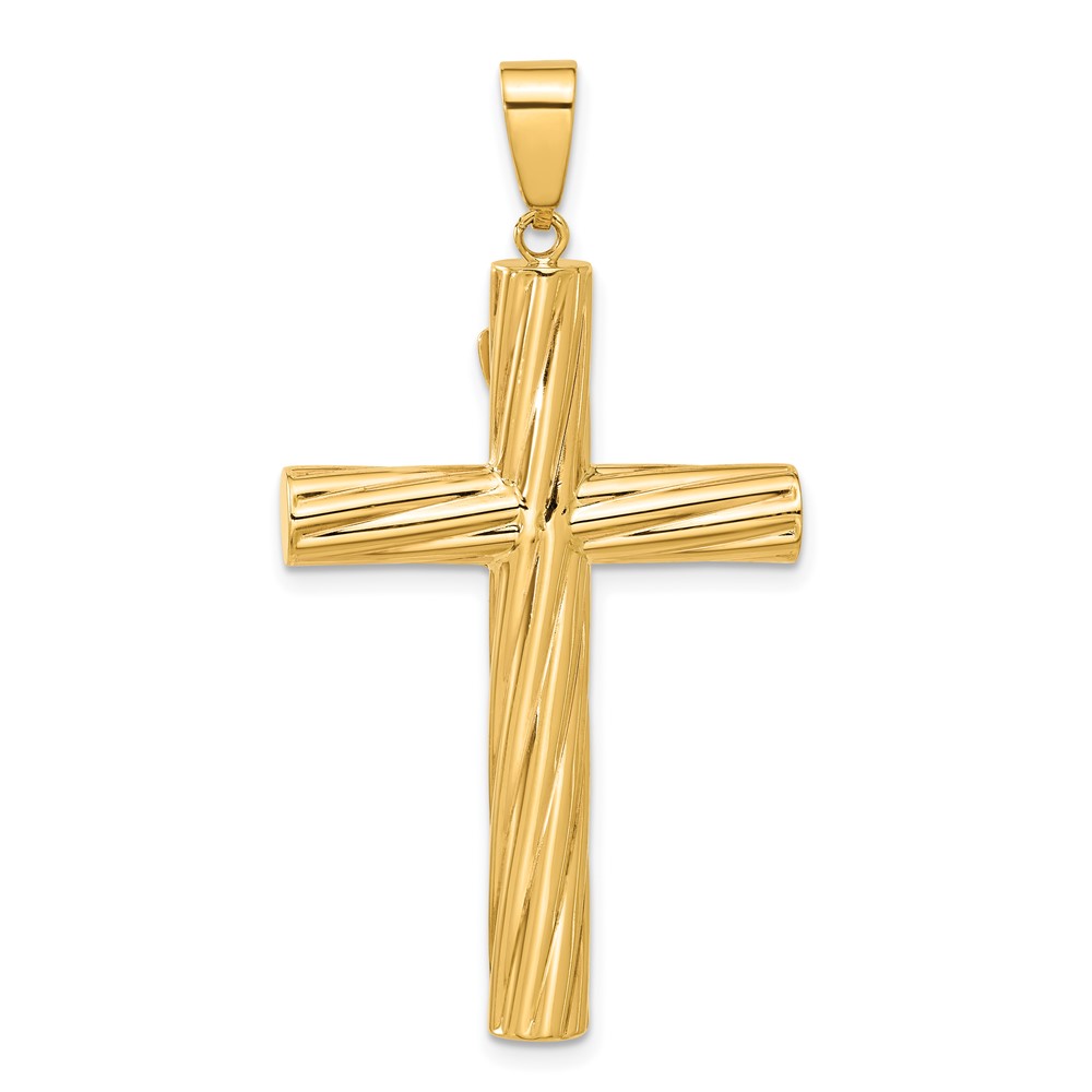 14K Polished and Textured Crucifix Pendant (C4962)