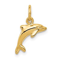 14K Yellow Gold Dolphin Charm view 1