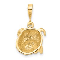 14K Yellow Gold Bulldog Pendant view 3