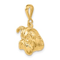 14K Yellow Gold Bulldog Pendant view 4
