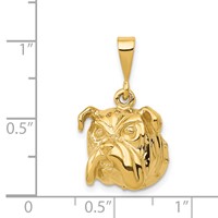 14K Yellow Gold Bulldog Pendant view 5