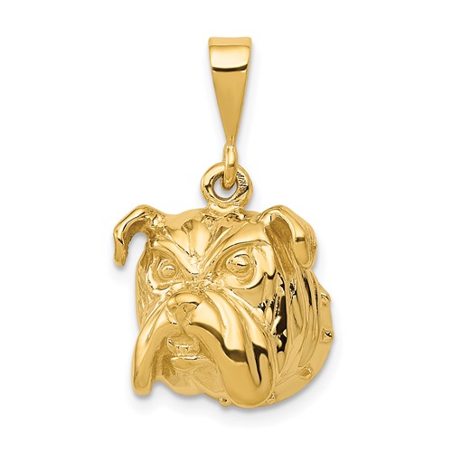 14K Yellow Gold Bulldog Pendant