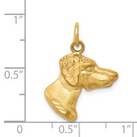 14K Yellow Gold Pointer Dog Charm view 4