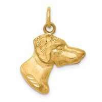 14K Yellow Gold Pointer Dog Charm view 1