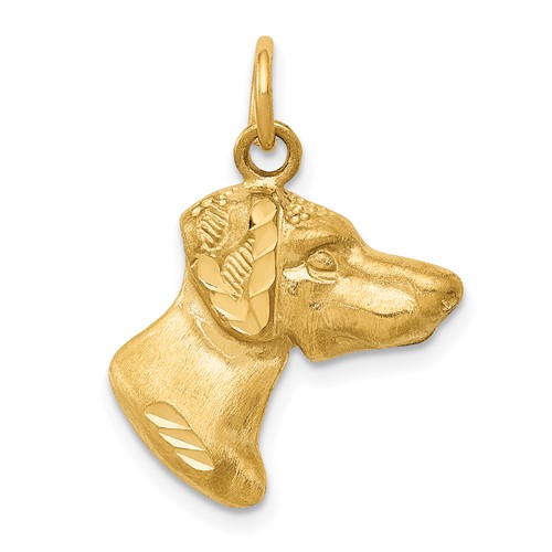 14K Yellow Gold Pointer Dog Charm