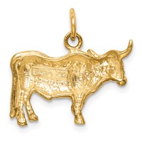 14K Yellow Gold Steer Pendant view 4