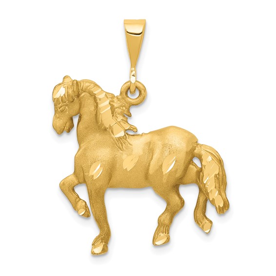 Gold Polished Horse Pendants