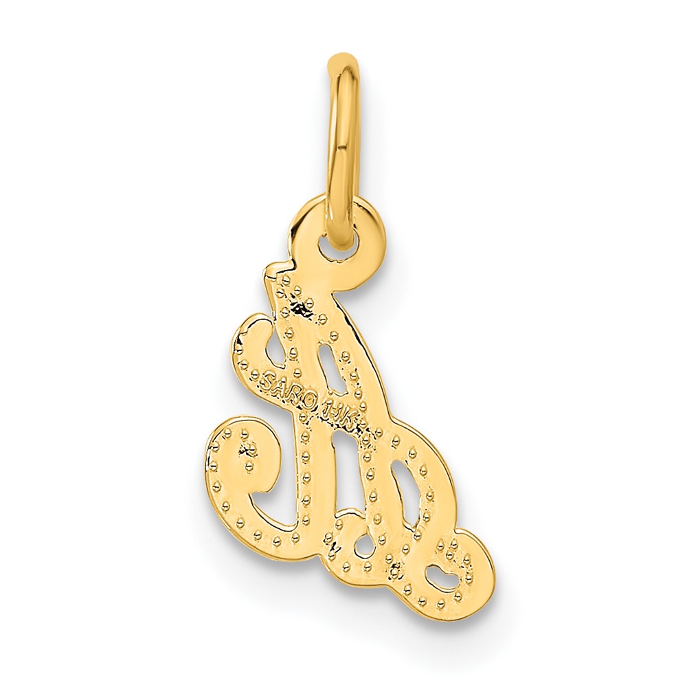 14KY Script Letter A Initial Charm (C564A)
