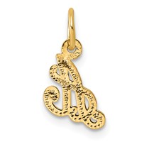 14K Yellow Gold Script Letter a Initial Charm view 3
