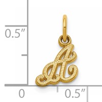 14K Yellow Gold Script Letter a Initial Charm view 4