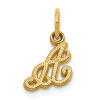 14K Yellow Gold Script Letter a Initial Charm view 1