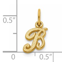 14KY Script Letter B Initial Charm view 4