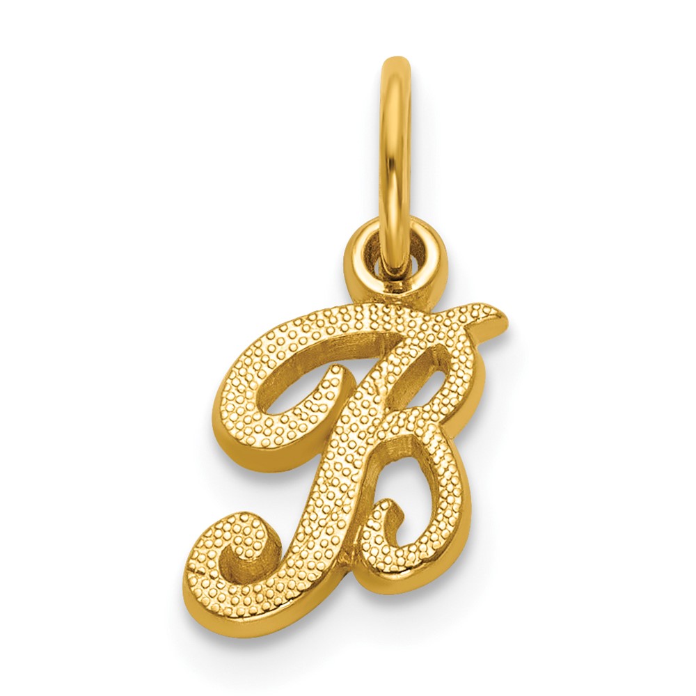 14KY Script Letter B Initial Charm