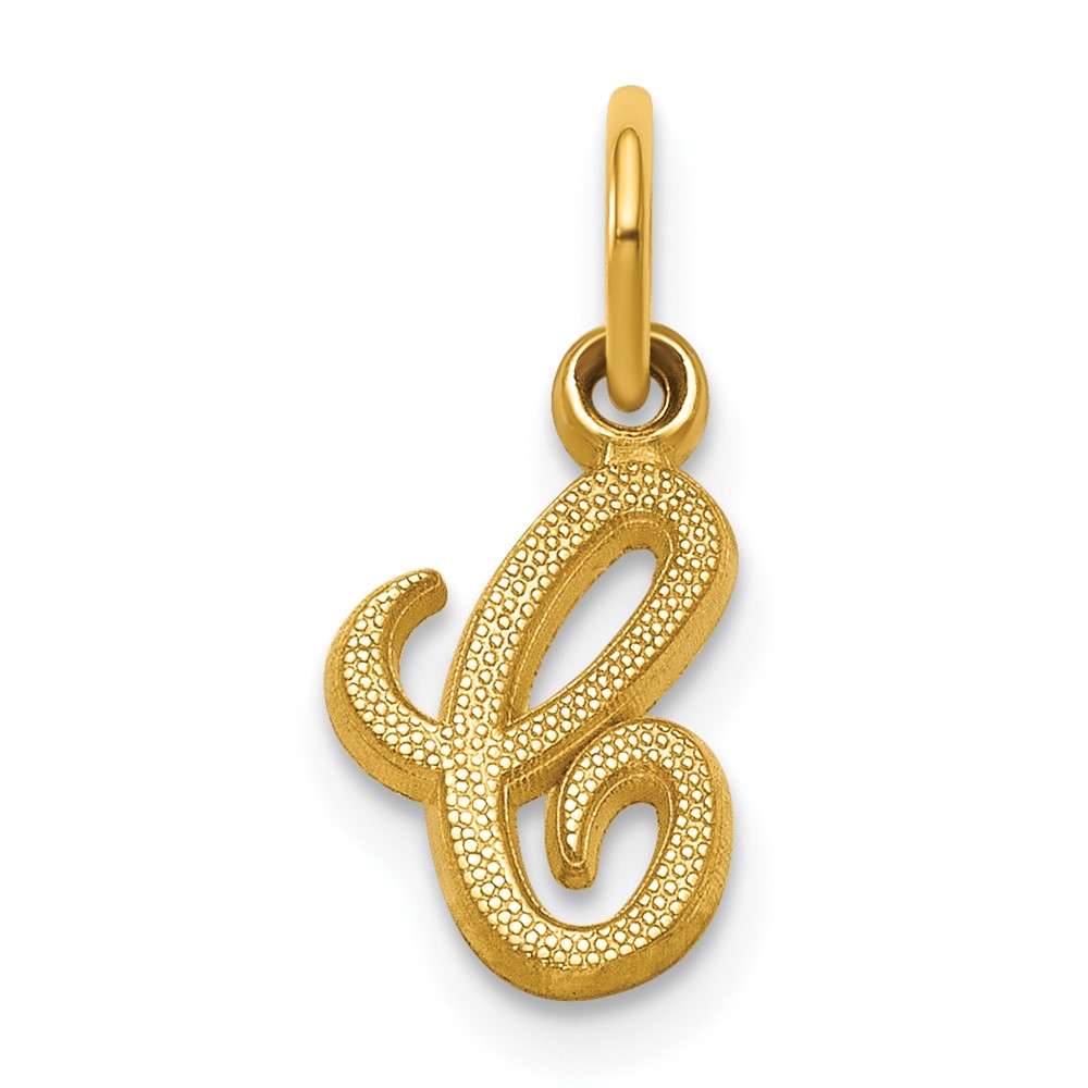 14KY Script Letter C Initial Charm