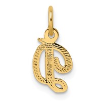 14KY Script Letter D Initial Charm view 3